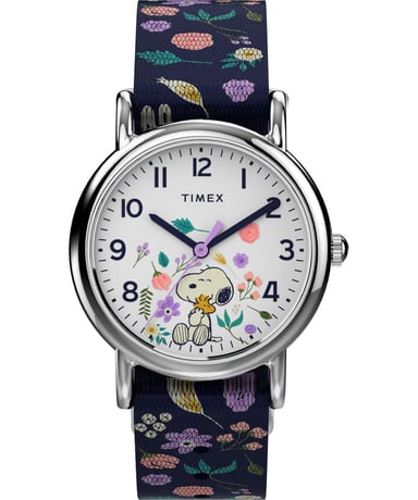 Timex Weekender X Peanuts Floral Kind Horloge Blauw TW2V45900