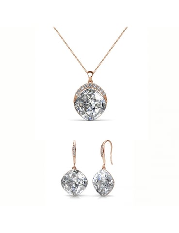 Tiffy Hook Set and Box - Rose Gold and Crystal