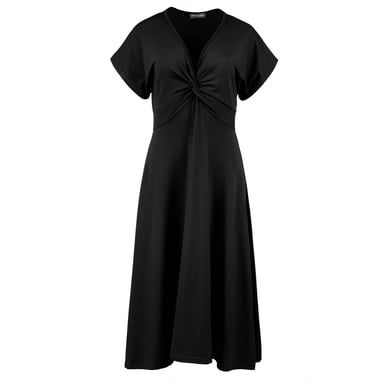 Black Knot Detail Midi Dress