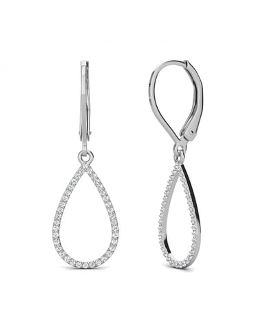 Laelia Dangling Hoop earrings - Silver and crystal