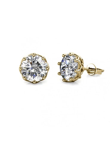 Lily Earrings - Gold and Crystal