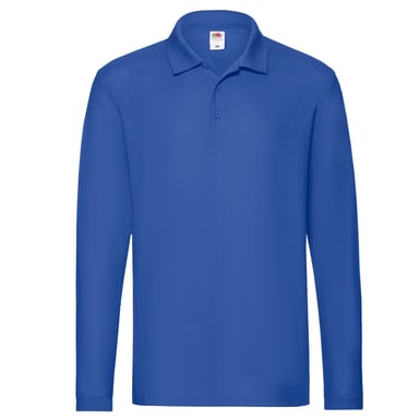 Fruit of the Loom Mens Premium Pique Long-Sleeved Polo Shirt (Royal Blue)