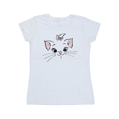 Disney Womens/Ladies Classics Marie Face Pocket Cotton T-Shirt (White)