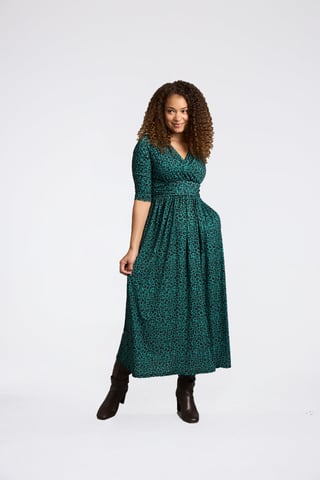 Sonia V Neck Wrap Dress - Leopard