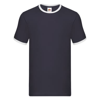 Fruit of the Loom Unisex Adult Ringer T-Shirt (Navy/White)