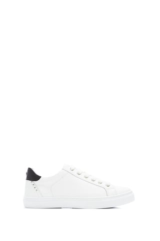 'Bradd' White Leather Trainers