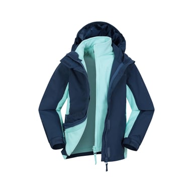 Mountain Warehouse Childrens/Kids Lightning 3 in 1 Waterproof Jacket (Navy)