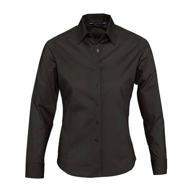 SOLS Womens/Ladies Eden Stretch Long-Sleeved Business Shirt (Black)