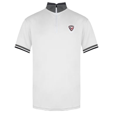 Rossignol Short Sleeve 3/4 Zip Up White Mens Virage Polo Shirt RLEMY04 130