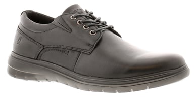 Hush Puppies Triton Zwarte Leren Veterschoenen Voor Heren