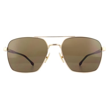 Hugo Boss Square Mens Rose Gold Brown Gradient Sunglasses