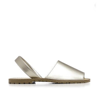 María Barceló Classic Leather Menorquina Sandals in Metallic Gold
