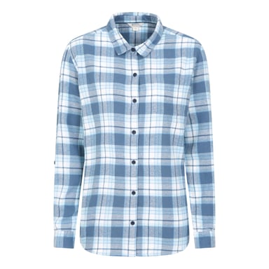 Mountain Warehouse Womens/Ladies Balsam Brushed Flannel Longline Shirt (Blue)