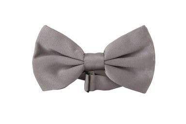 Dolce & Gabbana Gray 100% Silk Adjustable Neck Papillon Men's Tie