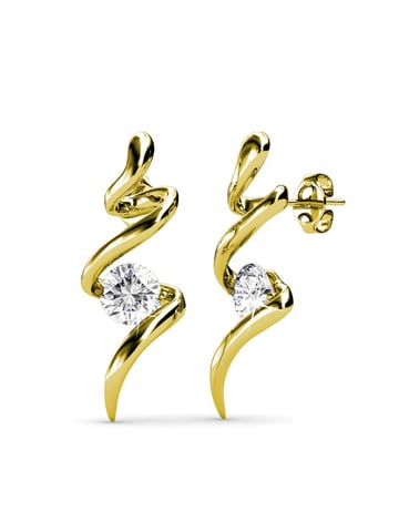 Spiral Earrings - Gold and Crystal