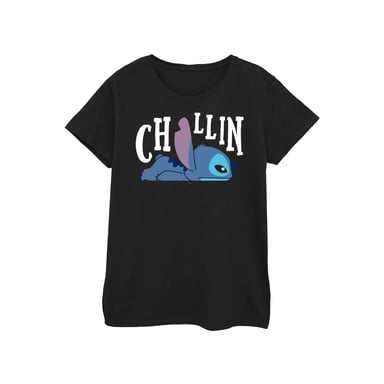 Disney Womens/Ladies Lilo And Stitch Chillin Cotton T-Shirt (Black)