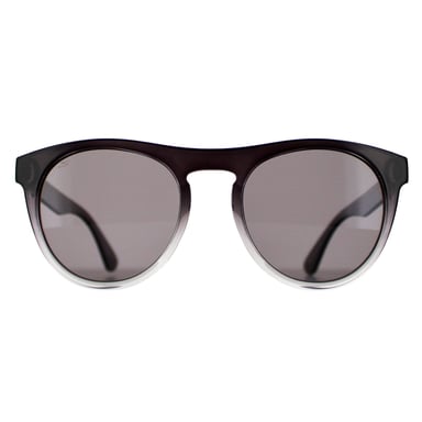 Serengeti Round Mens Shiny Black to Clear Saturn Polarized Smoke Kingman