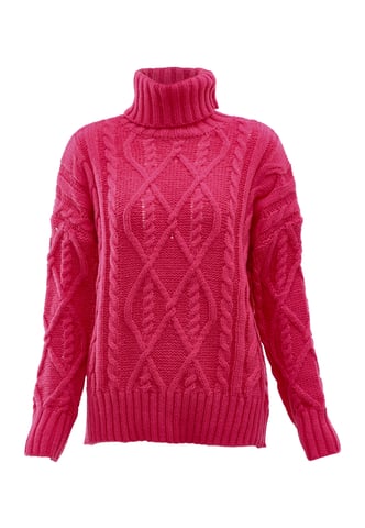 Mymo Turtleneck pullover women fuchsia