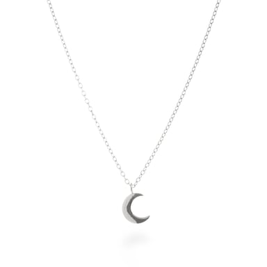 Necklace Luxenter crescent made of 925 sterling silver rhodium plated finish