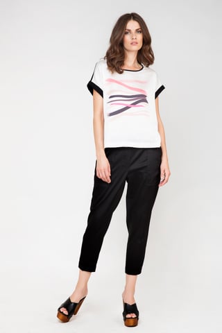 Tie Detail Trousers in Black