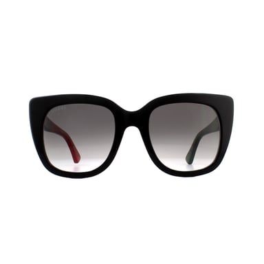 Gucci Cat Eye Womens Black with Red and Green Brown Gradient Sunglasses GG0163SN