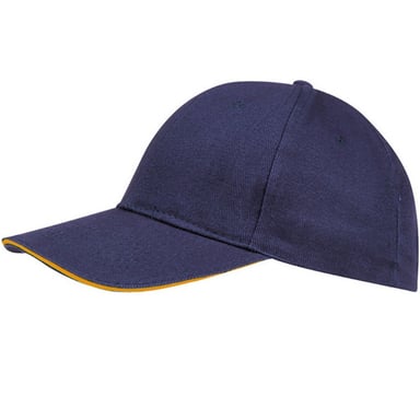 SOLS Unisex Buffalo 6 Panel Baseball Cap (Franse marine/Neon Orange)