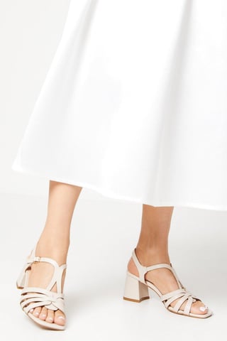 Sara T Bar Medium Block Heeled Sandals