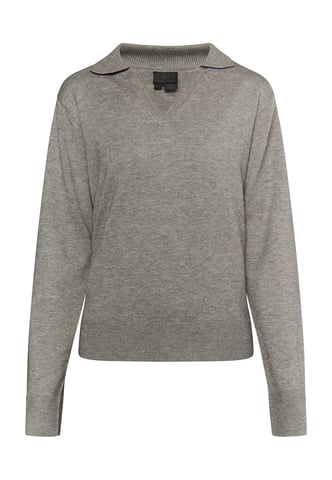 Dreimaster Knitted pullover women Grey melange