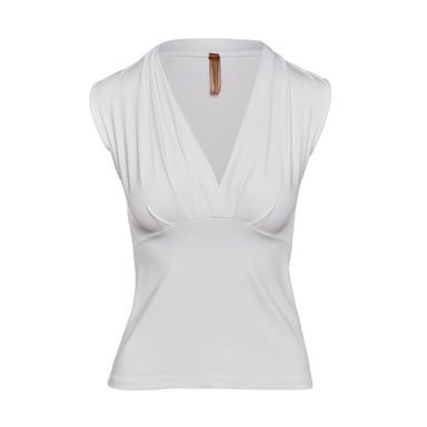 White Faux Wrap Sleeveless Top