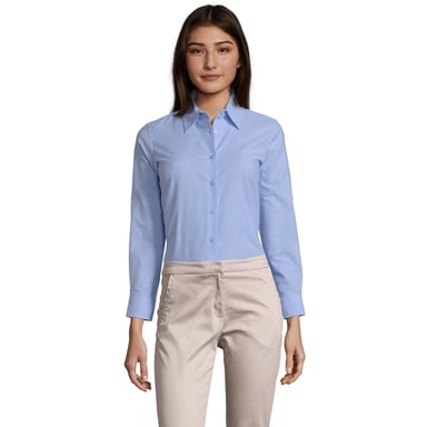 SOLS Womens/Ladies Embassy Oxford Long-Sleeved Business Blouse (Sky Blue)