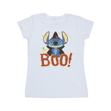 Disney Womens/Ladies Lilo & Stitch Boo! Cotton T-Shirt (White)