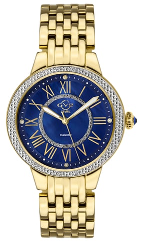 GV2 Astor II Swiss Quartz Diamond dames blauwe MOP wijzerplaat