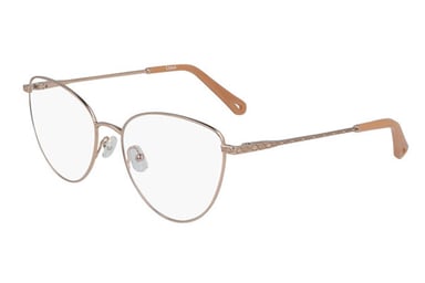 Chloe Rectangular metal Unisex Eyeglasses Copper / Clear Lens
