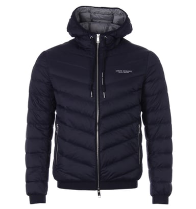 Armani Exchange Milano/New York Logo Mens Hooded Down Jacket