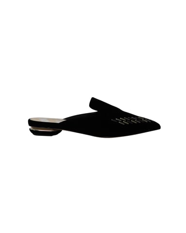 Nicholas Kirkwood Beya Flat Mules in Zwarte Fluweel