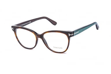 Tom Ford Cat eye acetate Women Eyeglasses Dark Havana / Clear Lens