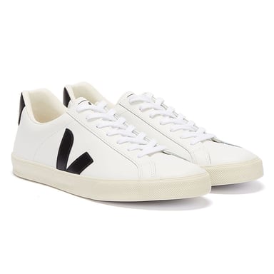 Veja Esplar Leather Damestrainers - (Extra Wit/Zwart)