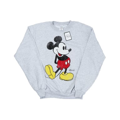 Disney Mens Mickey Mouse Classic Kick Sweatshirt (Heather Grey)