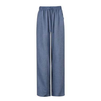 Blue Denim Style Wide Leg Pants