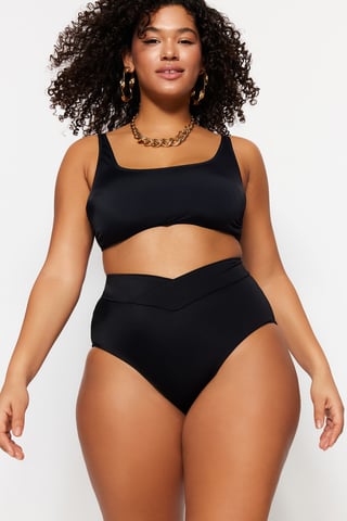 Trendyol Women's High Waist Plus Size Bikini Bottoms