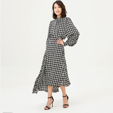 Houndstooth print blouse
