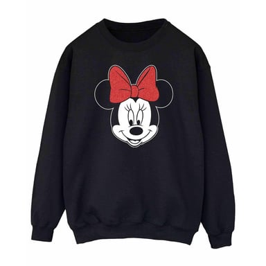 Disney Womens/Ladies Minnie Mouse Head Sweatshirt (Black)