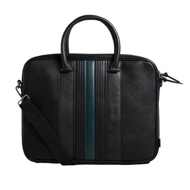 Ted Baker Nevver Mens Black Striped Document Bag