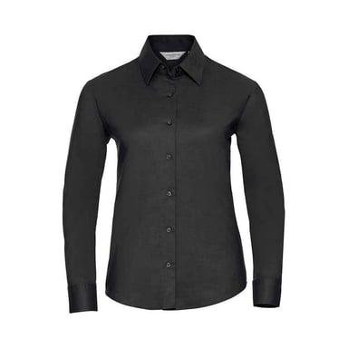 Russell Collection Womens/Ladies Classic Oxford Long-Sleeved Shirt (Black)