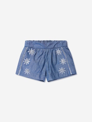 Chloé Baby Girls Chambray Embroidered Shorts in Blue