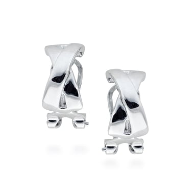 Luxenter earrings with omega queen rhodium finish clasp