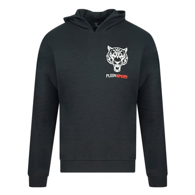 Plein Sport Block Tiger Logo på bröstet Svart Hoodie