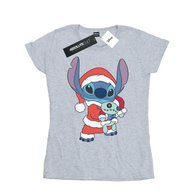 Disney Womens/Ladies Lilo And Stitch Stitch Christmas Cotton T-Shirt (Sports Grey)
