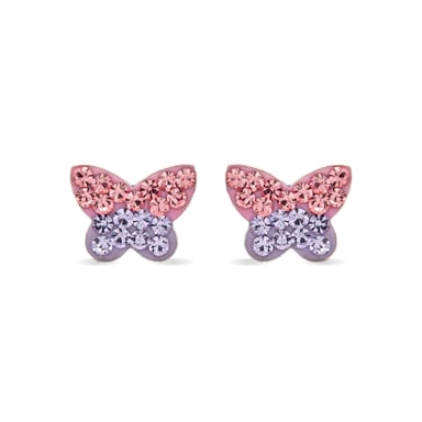 Luxenter Butterfly-örhängen i 925 sterling silver och flerfärgade zirkoner med rodiumplätering