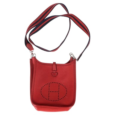 Hermès Evelyn TPN Mini 16 Bag in Red Leather